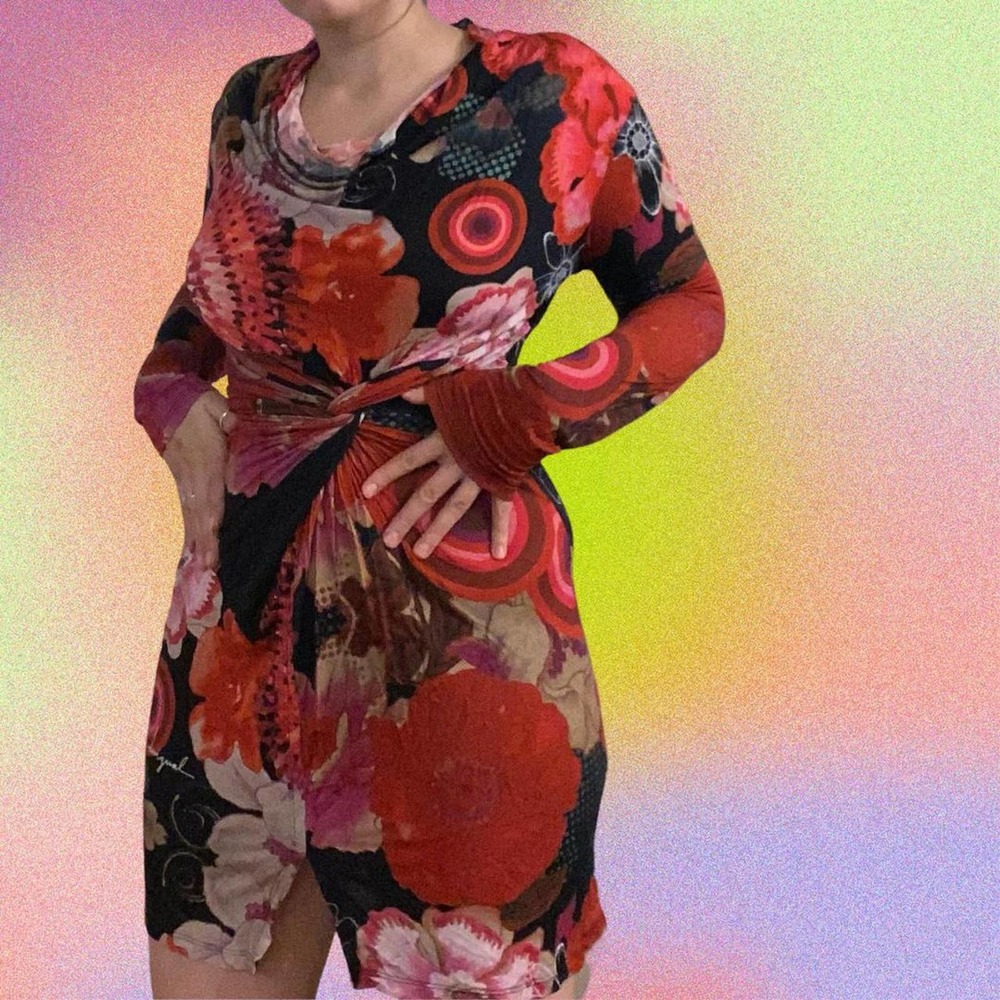 Red floral desigual dress